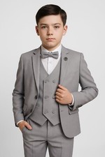 Sirri Boys Textured Formal Suit 5-Piece Set Page Boy Communion Outfit 2-13 Years
