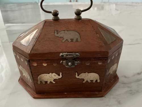 Wooden trinket box two tier - wooden,