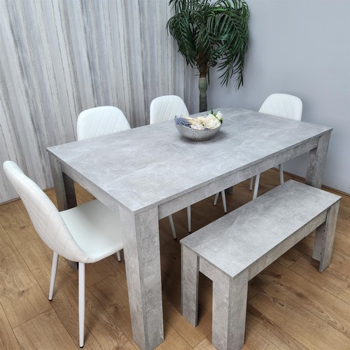 Grey kitchen dining table - dining, table,