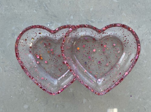 Handmade resin linked heart - resin,