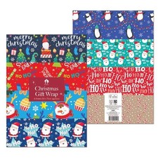 8 Large Christmas Gift Wrapping Paper Sheets Cute Traditional XMAS (50x70)