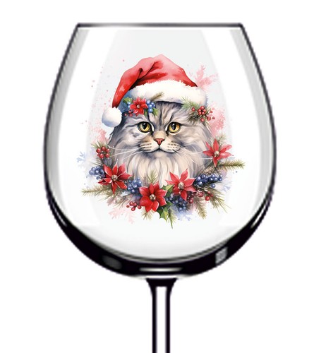 12x christmas cat tumbler wine - cat,