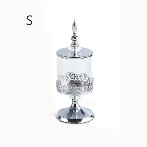 Crystal glass candy jar - candy, silver