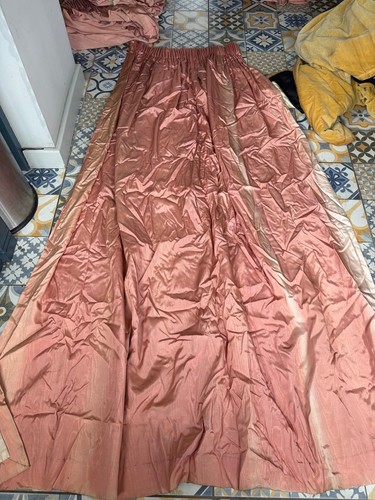 Large pink vintage curtains - large,