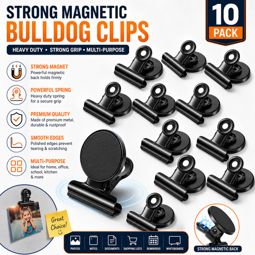 Strong magnetic bulldog clips - magnetic,