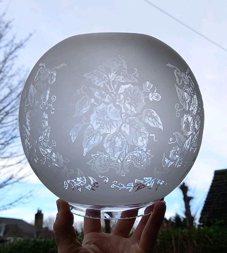 Antique clear frosted floral - antique,