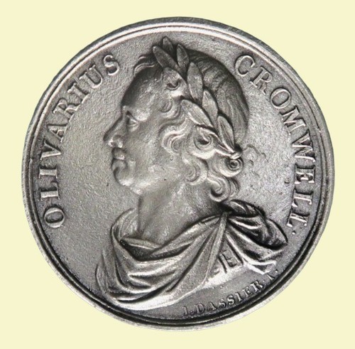 Oliver cromwell pewter medal - cromwell,