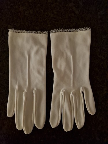Vintage white gloves small - white,