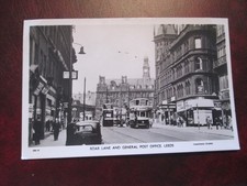Postcard of Leeds, Boar Lane and General Post Office (Showing trams) Unposted RP