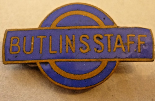 Vintage enamel badge butlins - badge,