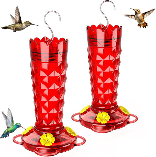 Glass hummingbird feeder - hummingbird,