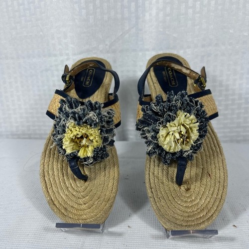 7199 coach raffia thong - coach,