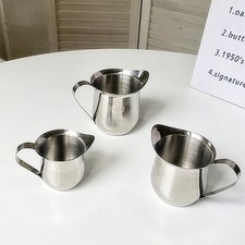 Stainless Steel Milk Jug with Pointed Spout Small Capacity Milk Cream Cup 2-8Oz