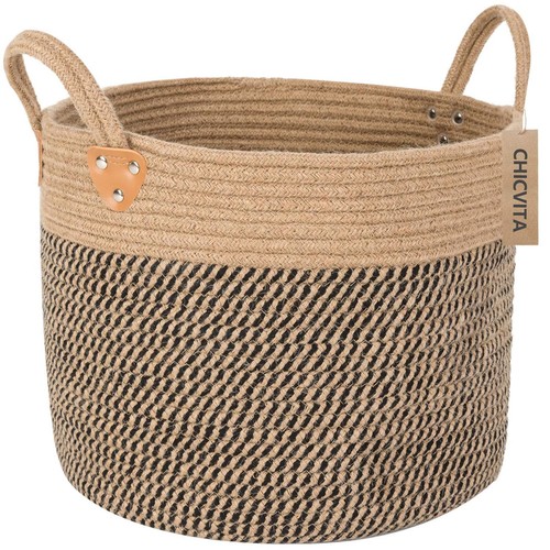Wicker laundry basket with - basket,