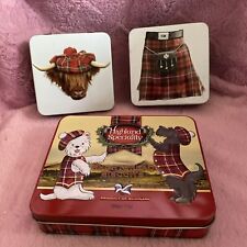 Three Small Scottish Themed Empty Shortbread Tins