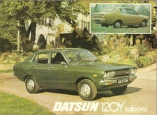 Datsun Nissan Sunny 120Y Saloons 1976-77 UK Market Single Sheet Brochure 2dr 4dr