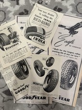 Joblot Vintage Original 6 Print Tyres Advert  Adverts, Goodyear, Firestone
