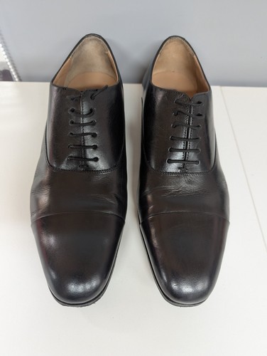 Men black leather oxford - m&s,