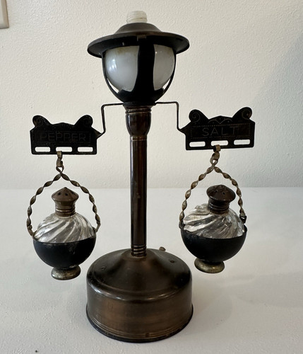 Vintage street lamp salt - vintage,