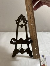 Antique Brass Easel Stand For Pictures  Coins Pocket Watch And More!