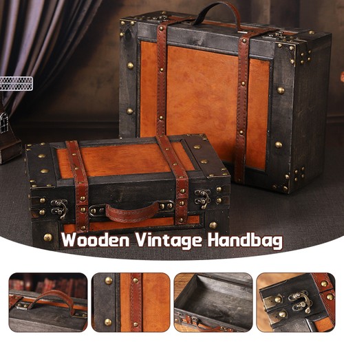 Wooden chest portable - wooden, vintage