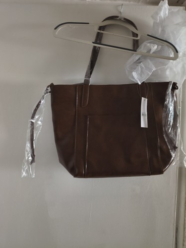 Brown leather shoulder - brown,