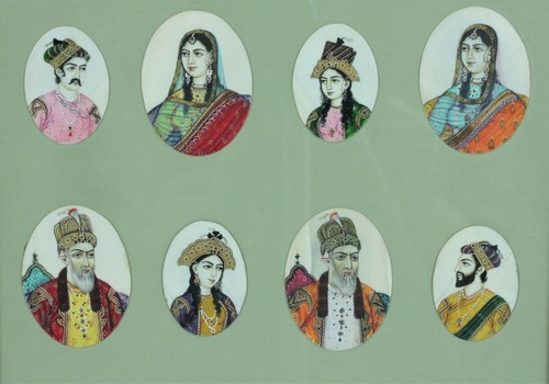 Framed set antique indian - framed,