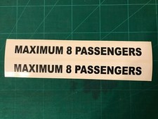 2X Taxi Signs- 2 X STICKERS MAXIMUM 8 PASSENGERS