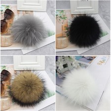 12PCS 10cm Big Imitation Faux Fur Pom Poms Ball for Knitted Hat Beanies Cap UK