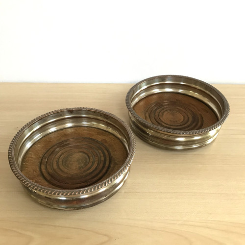 Antique wine bottle coasters - bottle,