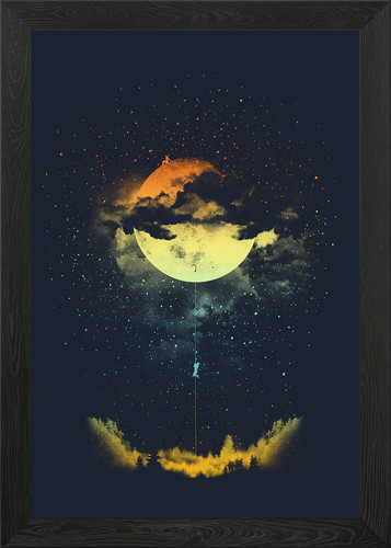 Moon climbing framed - climbing, art