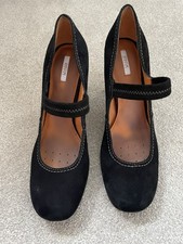 Ladies Suede Geox Block Heel Shoes Size 6, Worn Once