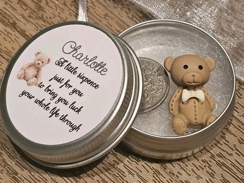 Personalised lucky sixpence - lucky,