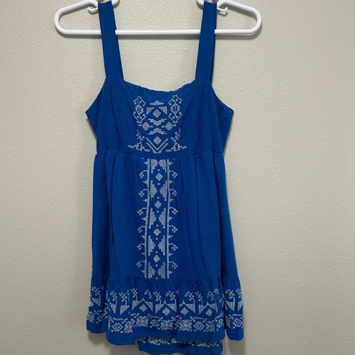 Rewind blue embroidered boho - blue,