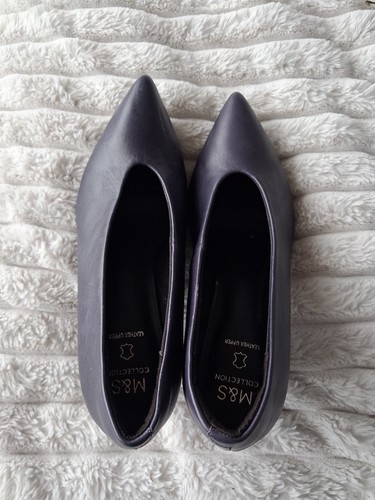 New purple leather pointed - new, m&s