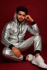 Men’s Silver Shiny Spandex