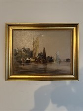 Vintage Oil Painting Thames