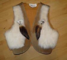 Vintage Children's Rabbit Skin & Leather Waistcoat - 26" Chest - Made In Canada