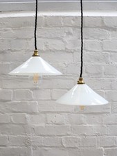 Vintage White Glass Coolie