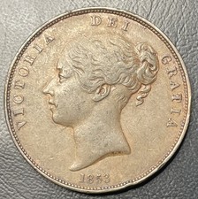 1853 Victoria Young Head Copper Penny coin 