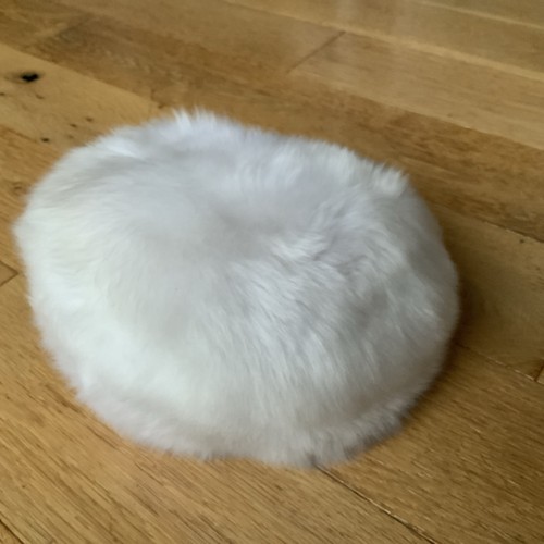 Real rabbit fur hat white - real,