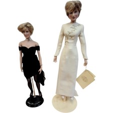 Franklin Mint Princess Diana Doll Set in Evening Gowns Collectible