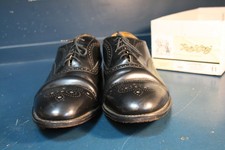 Vtg Royal Stag Loake Bros black brogue all leather shoes goodyear 11 mod revival