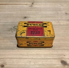 OLD ORIGINAL VINTAGE DUNLOP MOTOR CYCLE TYRE REPAIR OUTFIT TIN PUNCTURE KIT BOX