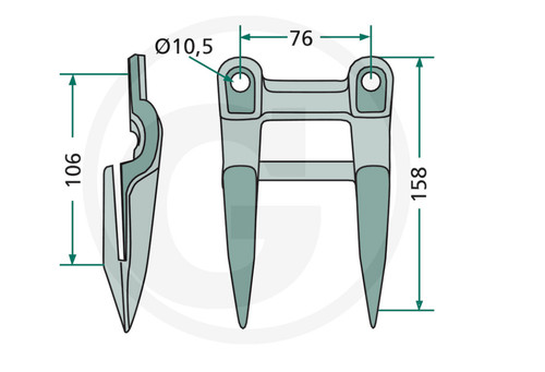 Granit double finger with - granit,