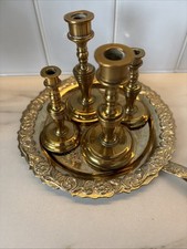 Brass Candlesticks Set Of 4  Small Victorian