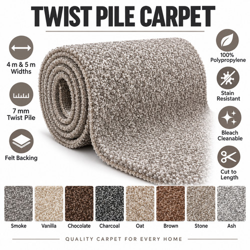 Twist pile carpet - 4m, &