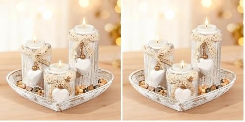 Wooden tealight candle - wooden,