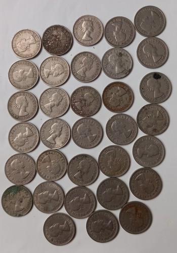 33x vintage sixpence - vintage,