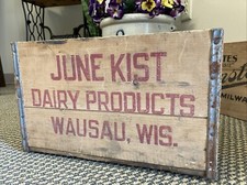 Vintage Wooden Milk Crate June
